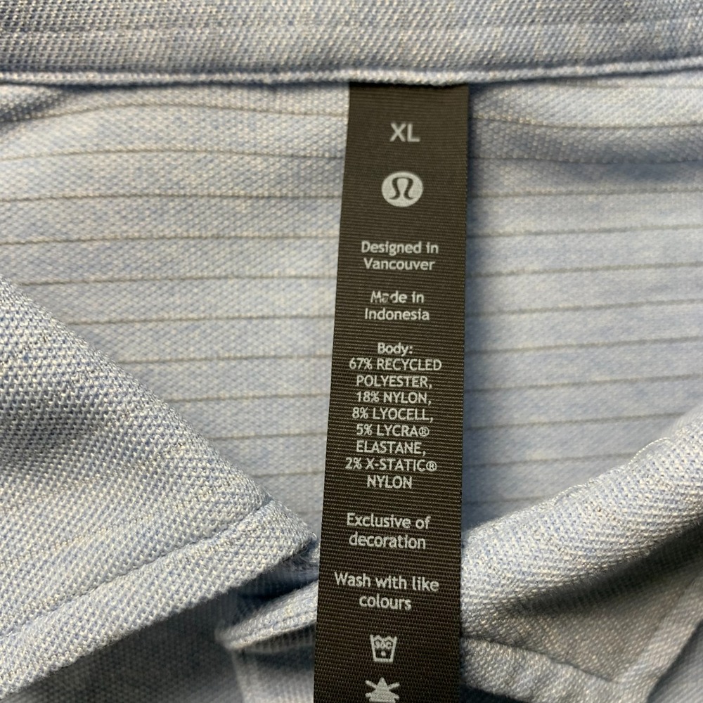 LULULEMON Polo Shirt Mens Size XL Extra Large Blue - Picture 3 of 6